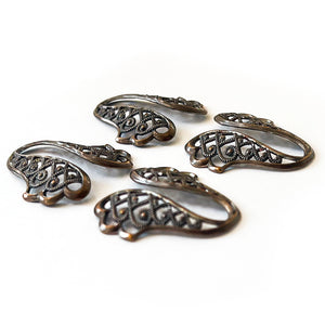 4pcs 25x24mm Vintage Brass Filigree Stamping Ornate Victorian Nouveau Earrings