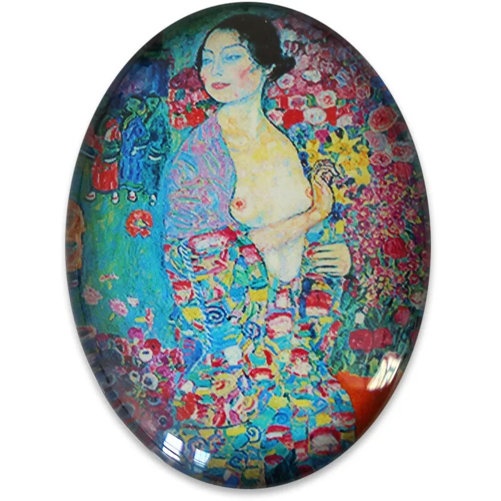 Gustav Klimt The Dancer Painting Glass Cameo Cabochon