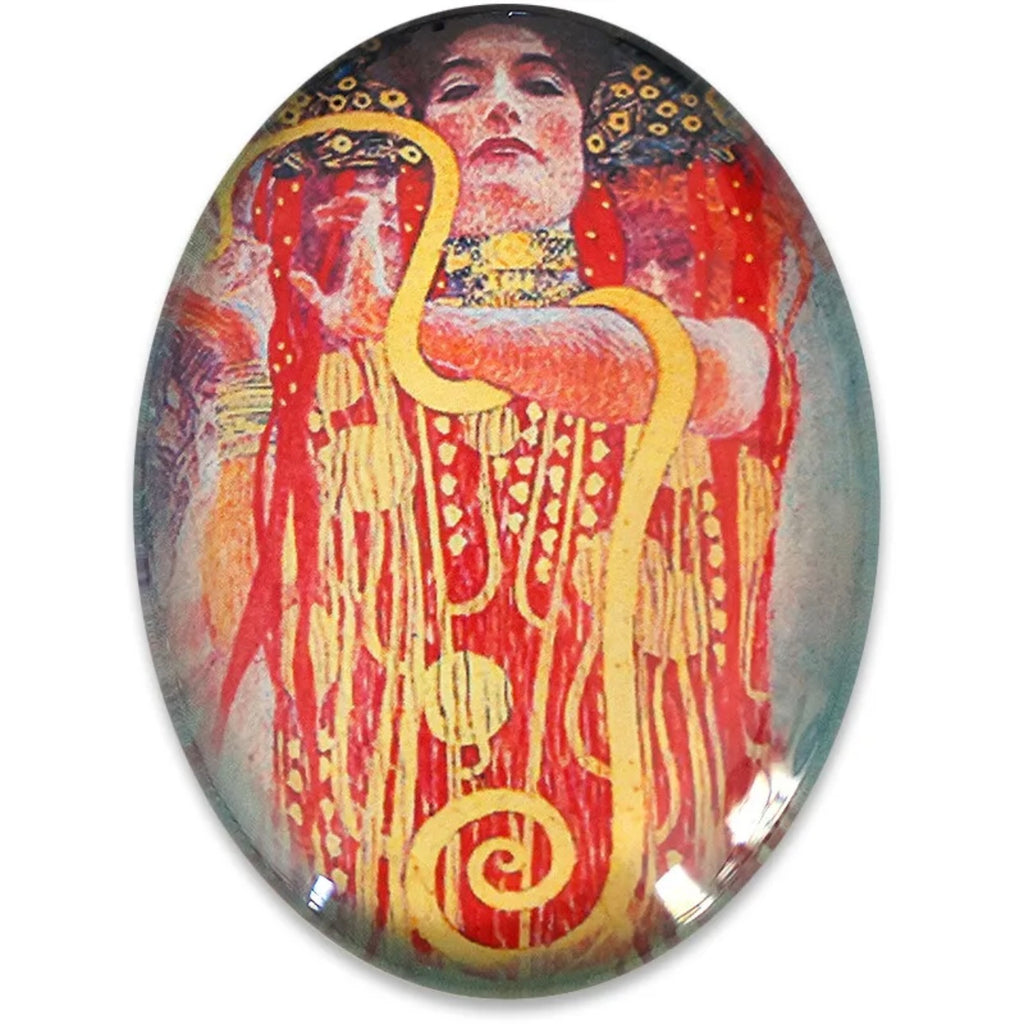 Gustav Klimt Hygieia Painting Glass Cameo Cabochon