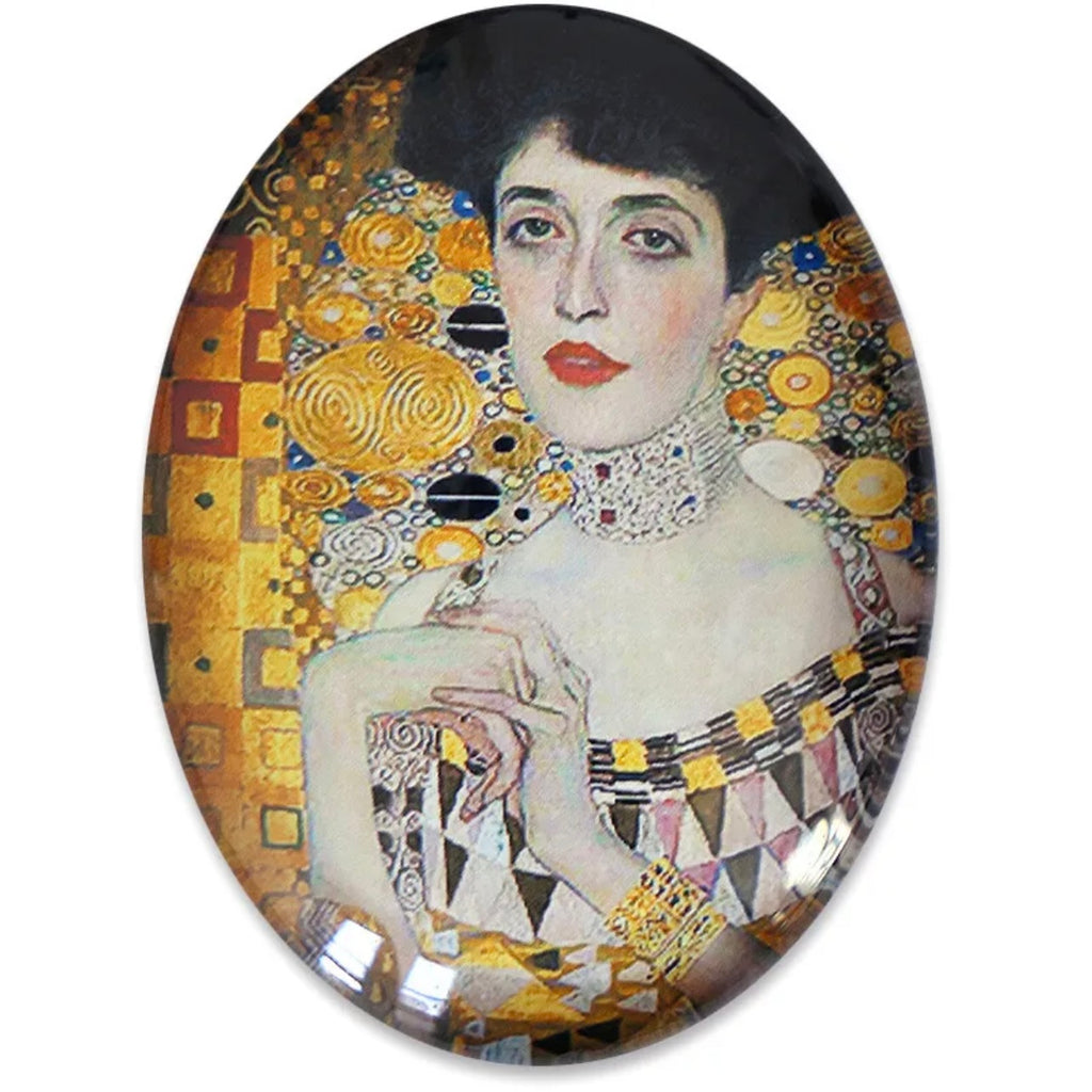 Gustav Klimt Adele Painting Glass Cameo Cabochon