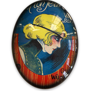 Art Nouveau Theater Illustration Glass Cameo Cabochon Gothic Woman