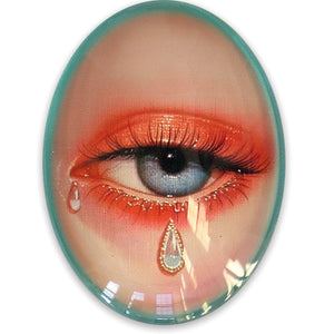 Crying Lovers Eye Glass Cameo Cabochon