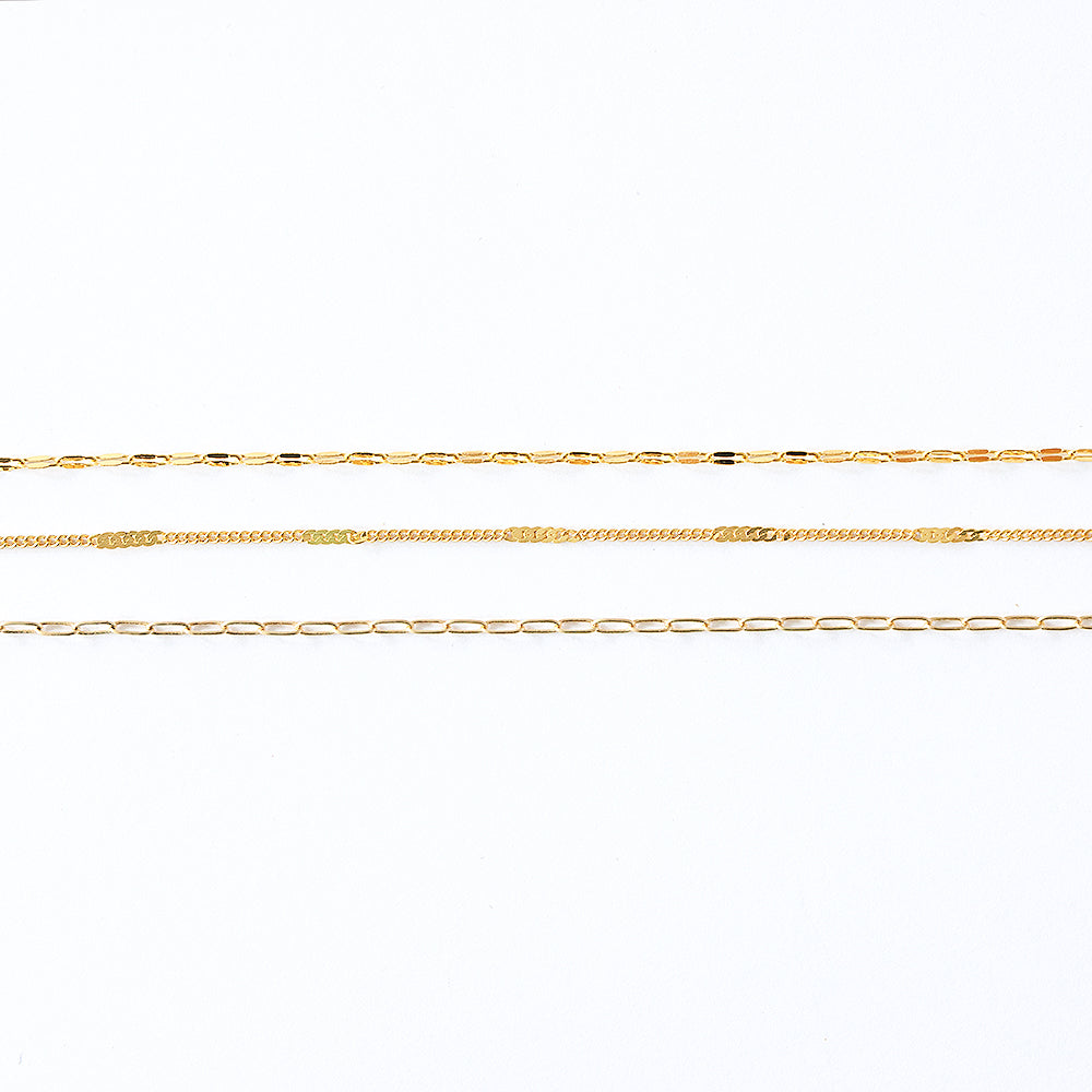 Gold Plated Brass Chain Varieties 1 Foot