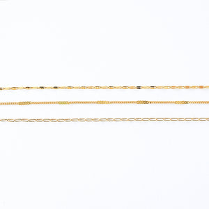 Gold Plated Brass Chain Varieties 1 Foot