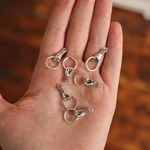 6pcs 3D Hand Holding Ring Charm Pendants Victorian Vintage Style