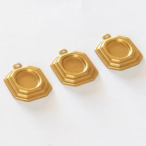 6pcs 10x8mm Vintage Brass Cameo Cabochon Settings Oval Rectangle Octagon 8x10mm Stampings