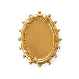 30x20mm Vintage Brass Cameo Cabochon Setting Ornate Victorian Gothic Frame