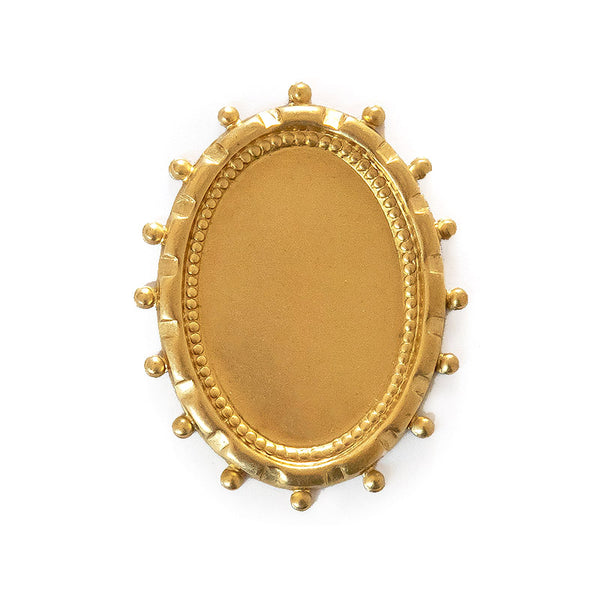 40x30mm Vintage Brass Cameo Cabochon Setting Ornate Victorian