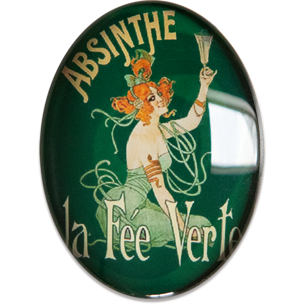 Absinthe Glass Cameo Cabochon French Art Nouveau