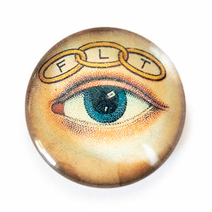 Round FLT Eye Masonic Glass Cameo Cabochon Illuminati
