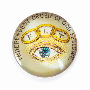 Round FLT Eye Masonic Glass Cameo Cabochon Illuminati Odd Fellows