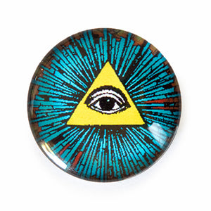 Round Allseeing Eye of God Glass Cameo Cabochon Illuminati Masonic