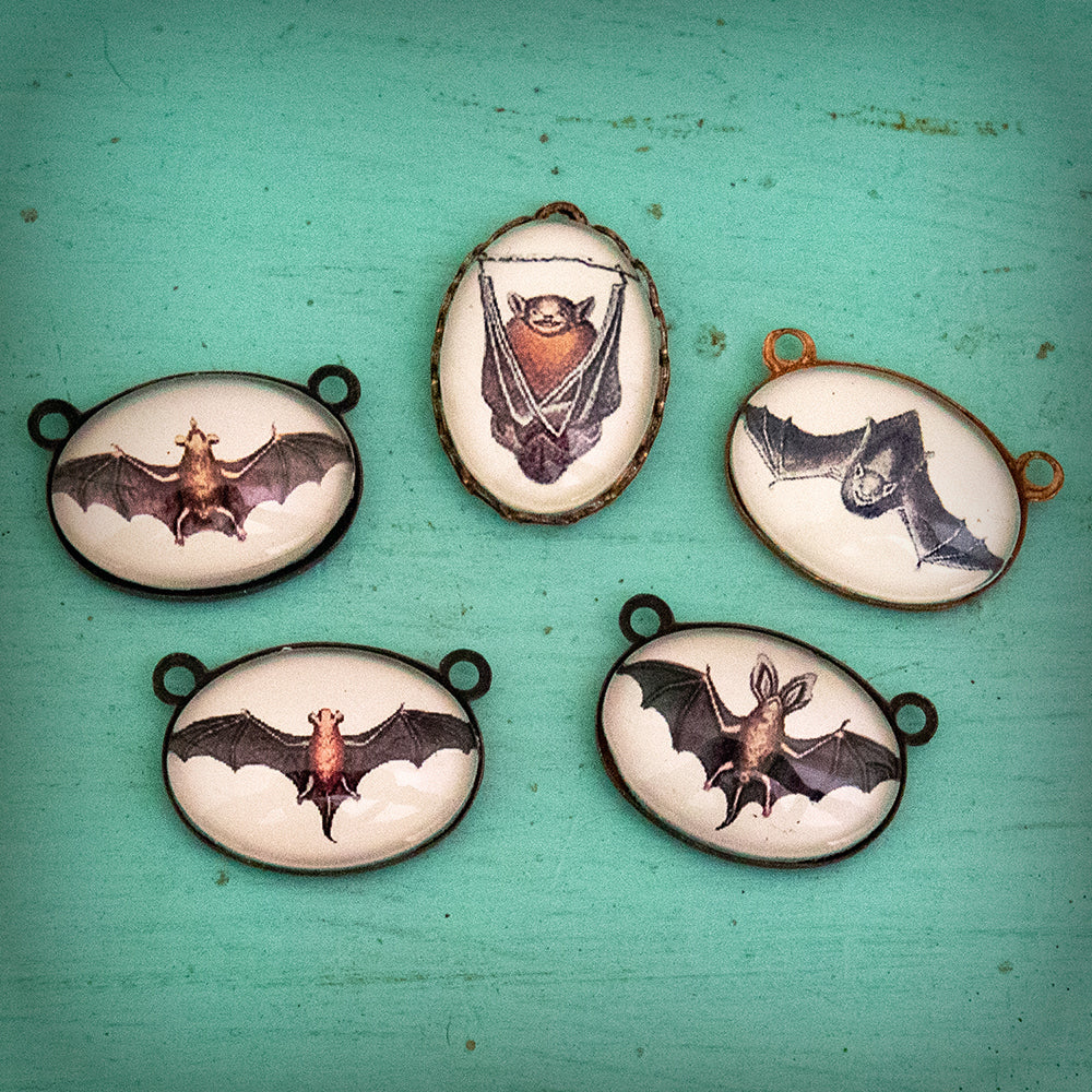 Handmade Charm Lot Vintage Bat Illustrations