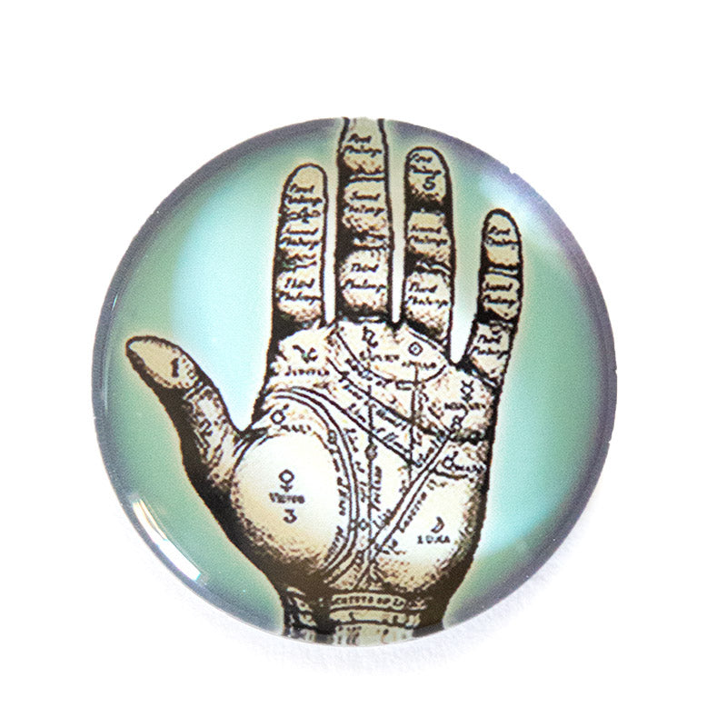 Round Palmistry Glass Cameo Cabochon Psychic Tarot Mystical