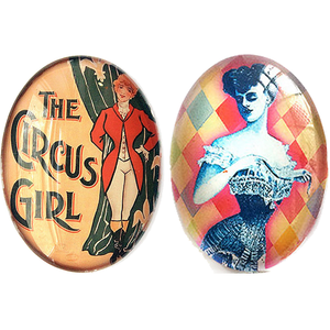 Circus Girl Carnival Glass Cameo Cabochon