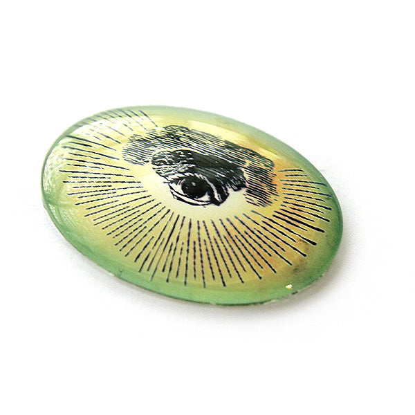 Allseeing Eyes Glass Cameo Cabochon