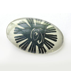 Allseeing Eyes Glass Cameo Cabochon
