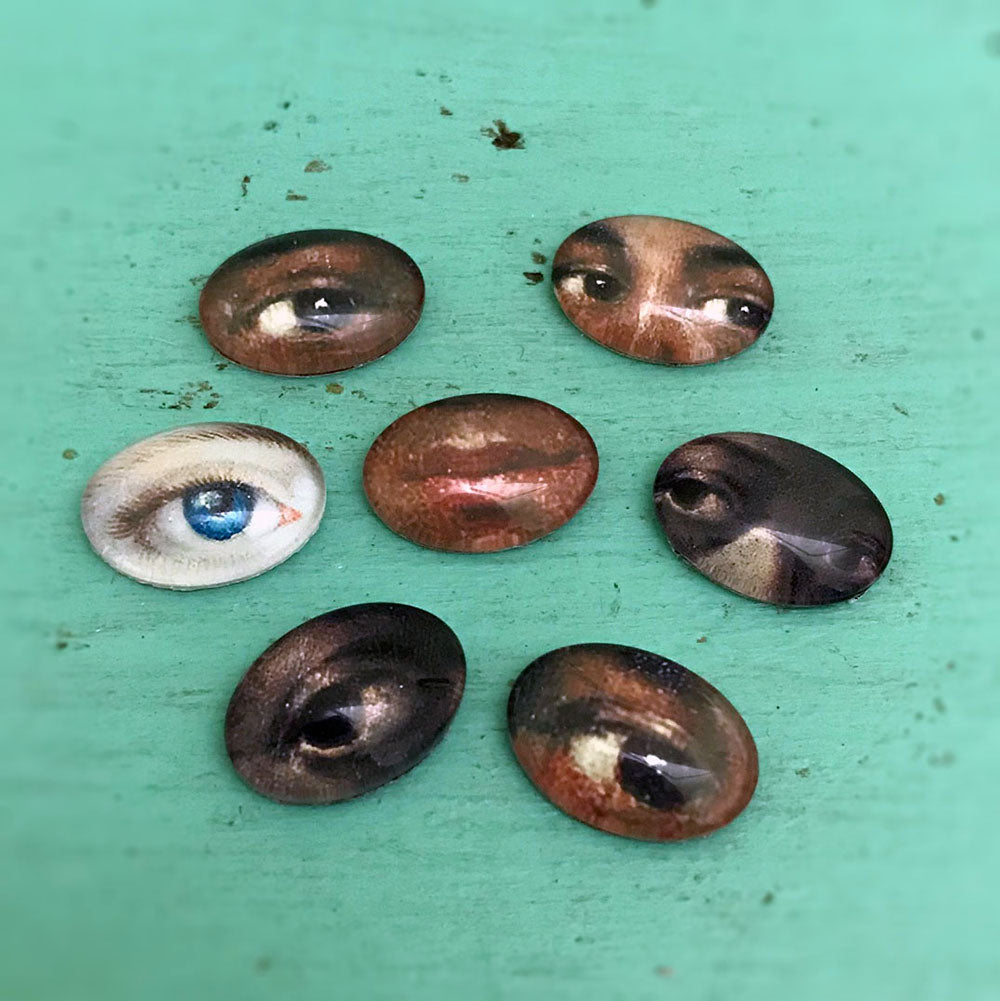 African American Art Lovers Eyes Cameo Cabochon Set