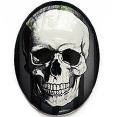 Halloween Skull Glass Cameo Cabochon