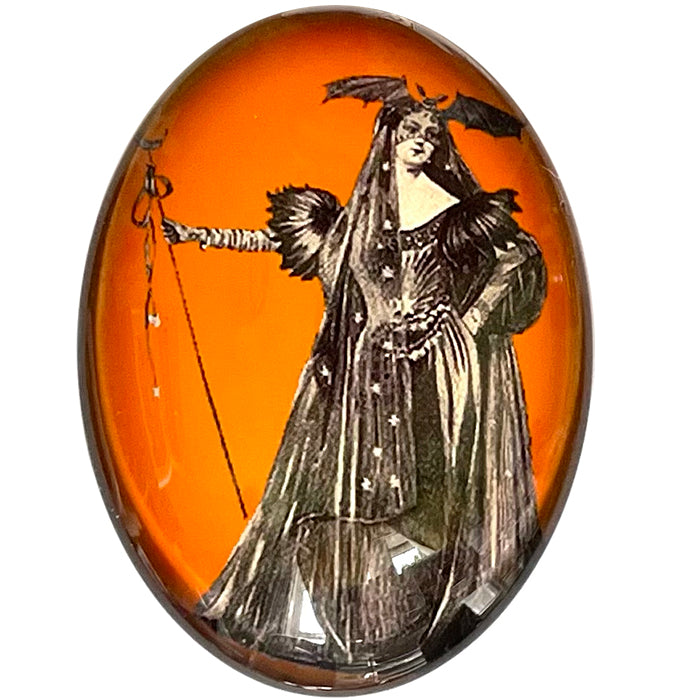 Mystical Victorian Halloween Bat Woman Cameo Cabochon