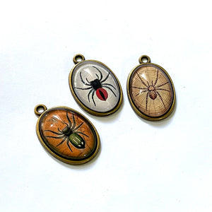 Vintage Spiders Bronze Handmade Charm Lot
