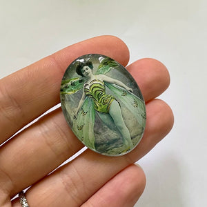 Victorian Fairy Woman Glass Cameo Cabochon