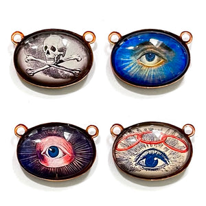 4pcs Handmade Oddfellows Masonic Eye Charm Lot