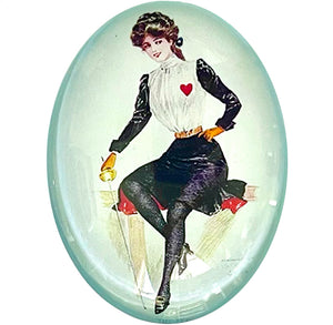 Victorian Fencer Cameo Cabochon Lady Fencer