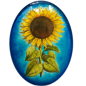 Ukrainian Sunflower Vintage Illustration Cameo Cabochon Ukraine Flower