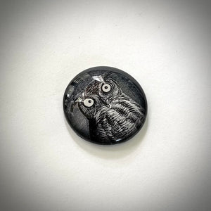 Round Vintage Owl Halloween Glass Cameo Cabochon