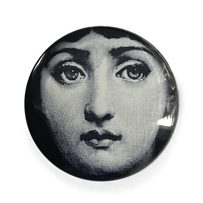 Lina Cavalieri Victorian Face Illustration Fornasetti Round Glass Cameo Cabochon