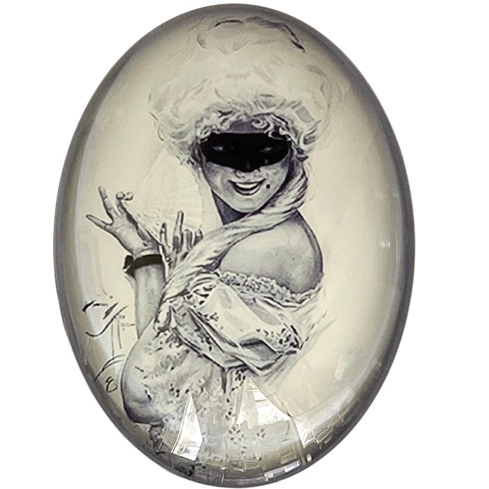 Masquerade Victorian Baroque Woman Costume Cameo Cabochon