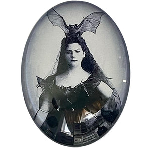 Victorian Bat Woman Halloween Costume Cameo Cabochon