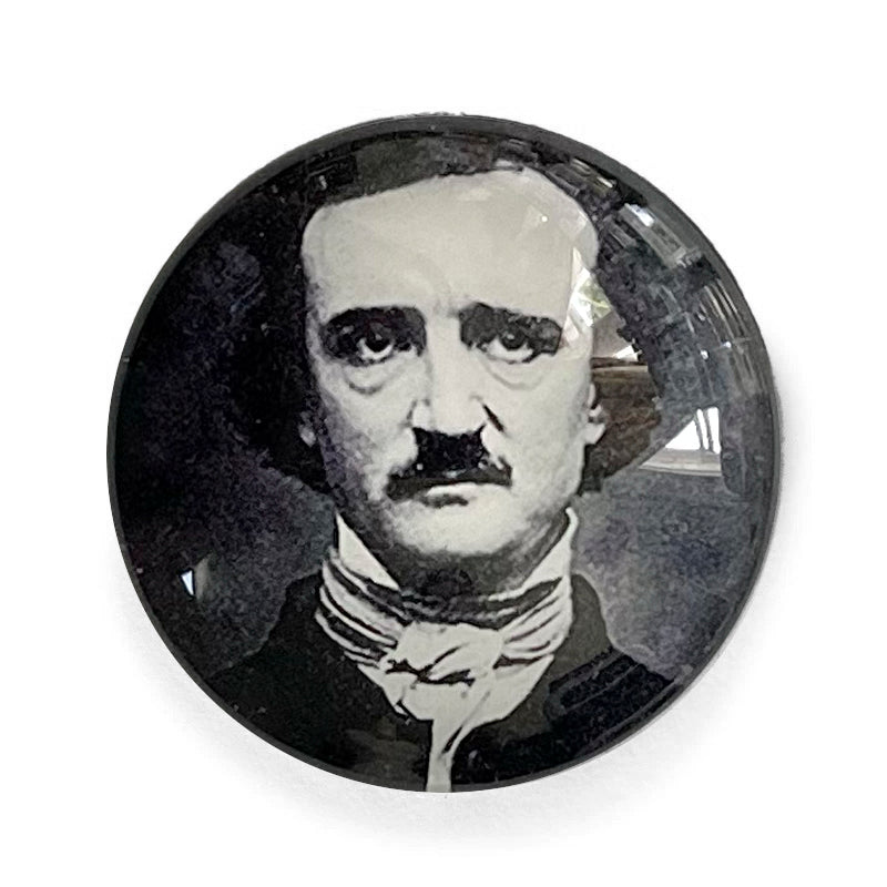 Round Edgar Allan Poe Glass Cameo Cabochon