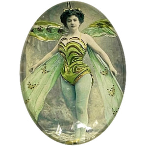 Victorian Fairy Woman Glass Cameo Cabochon