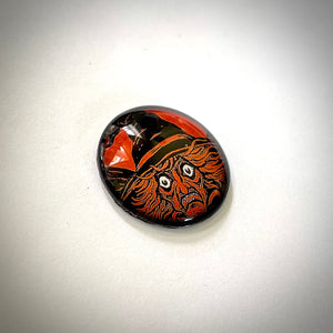 Round Vintage Halloween Witch Glass Cameo Cabochon