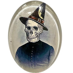 Vintage Skeleton Witch Halloween Cameo Cabochon