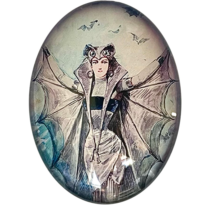 Victorian Bat Woman Halloween Cameo Cabochon