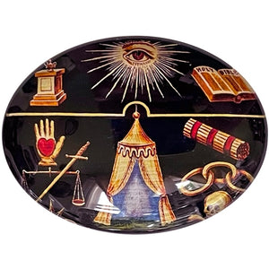 Vintage Masonic Oddfellows Symbols Cameo Cabochon