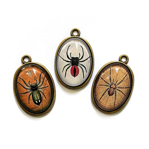 Vintage Spiders Bronze Handmade Charm Lot