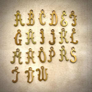 Old English Vintage Brass Alphabet Letters Victorian Gothic