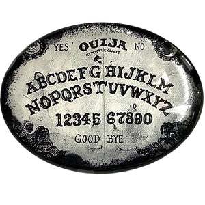 Ouija Board Horizontal Gothic Glass Black and White Cameo Cabochon
