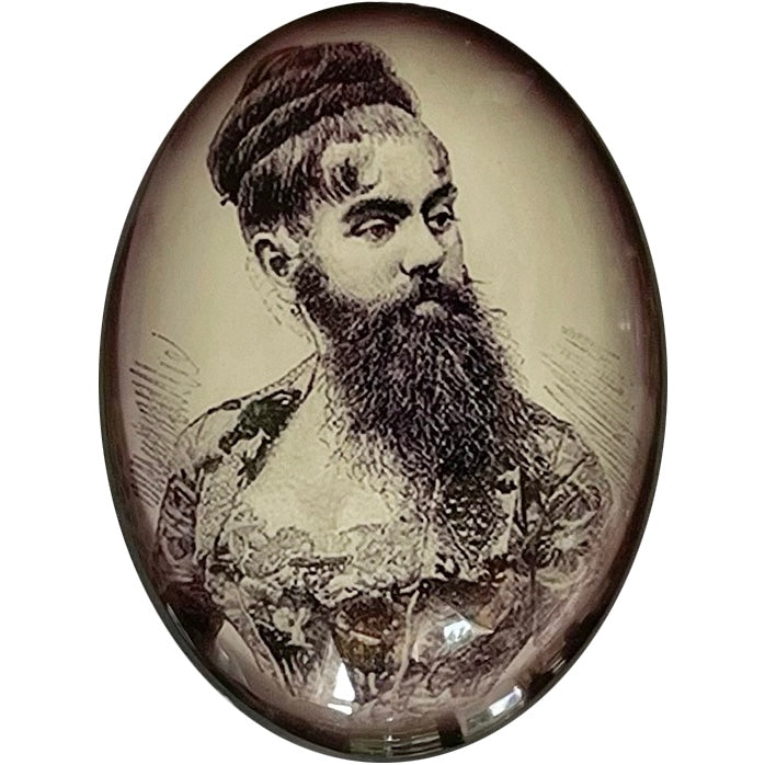 Bearded Lady Victorian Sideshow Circus Cameo Cabochon
