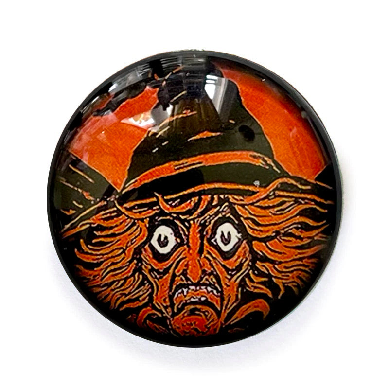 Round Vintage Halloween Witch Glass Cameo Cabochon