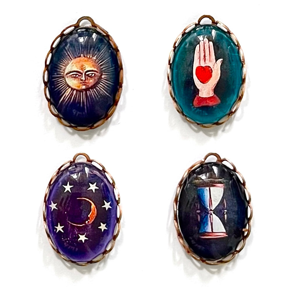 4pcs Handmade Oddfellows Masonic Symbols Charm Lot