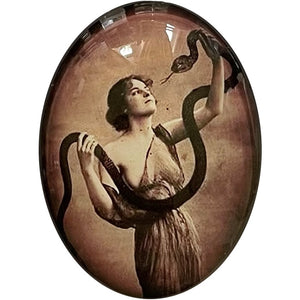 Snake Charmer Photograph Sideshow Victorian Cameo Cabochon