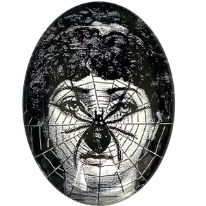 Spider Web Gothic Woman Face Cameo Cabochon Victorian Fornasetti
