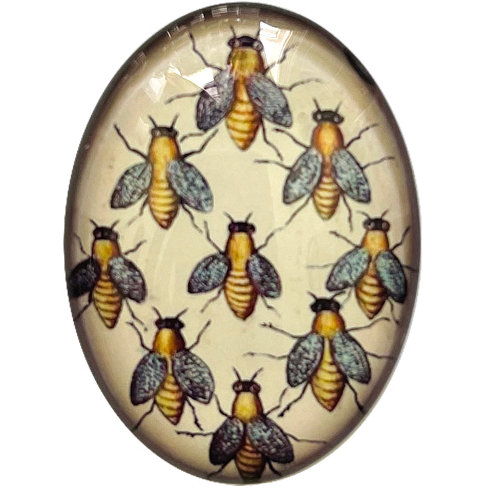 Vintage Bees Illustration Cameo Cabochon