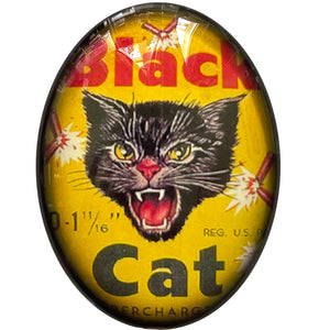 Black Cat Advertising Illustration Vintage Cameo Cabochon