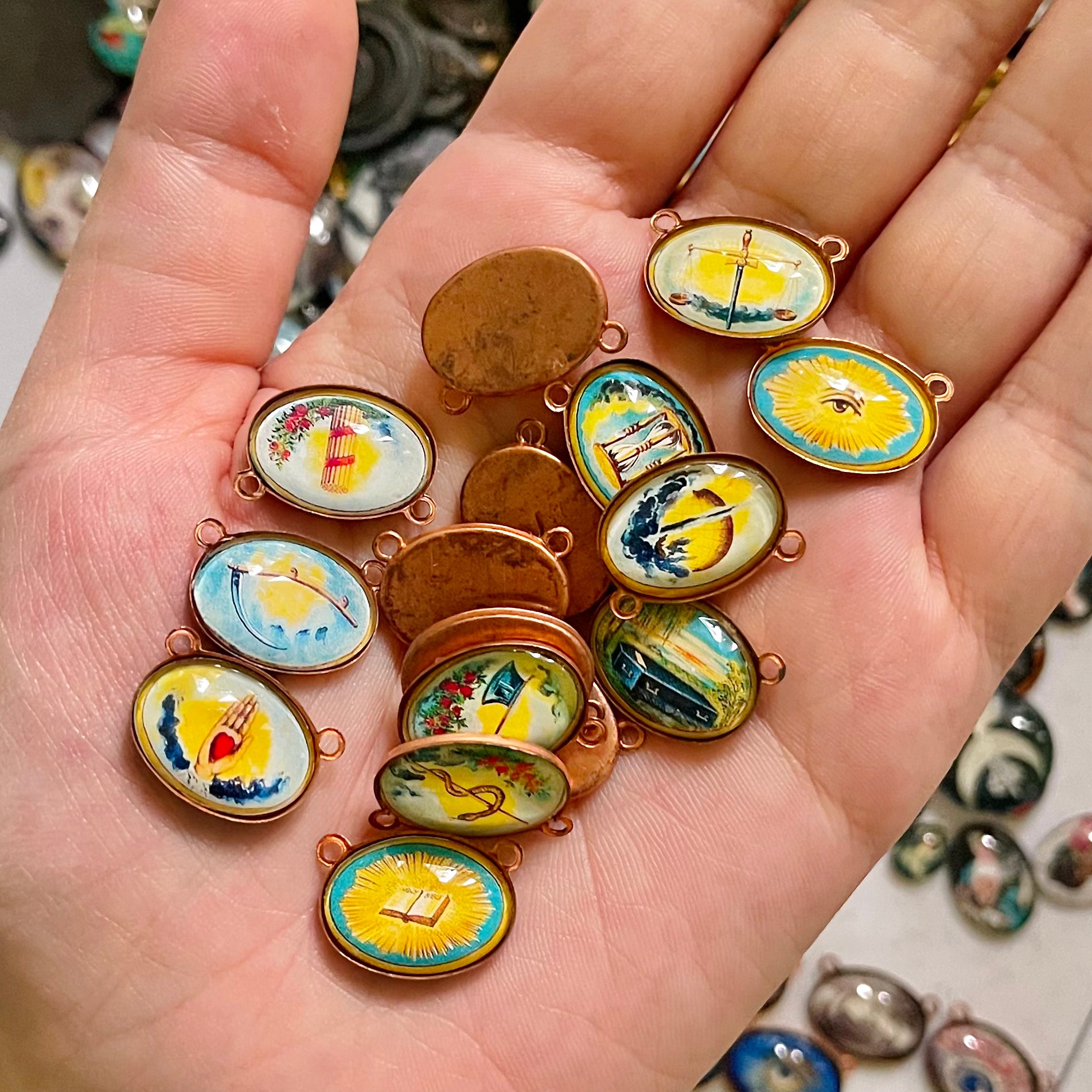 Full Set Handmade Oddfellows Masonic Charms 16pcs Supply Banshee